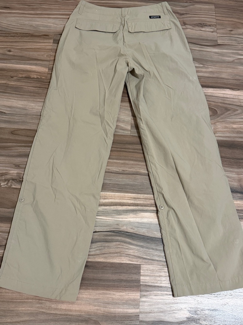 Patagonia Hiking Pants Womens Sz. 6 Beige Khaki Nylon Roll Tab Outdoor Gorpcore - Picture 8 of 8